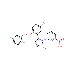 Cc1ccc(-c2cc(Br)ccc2OCc2cc(F)ccc2F)n1-c1cccc(C(=O)O)c1 ZINC000040565476