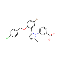 Cc1ccc(-c2cc(Br)ccc2OCc2ccc(Cl)cc2)n1-c1cccc(C(=O)O)c1 ZINC000040566835