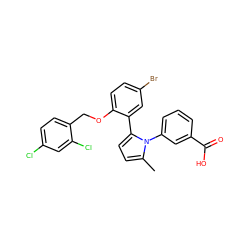 Cc1ccc(-c2cc(Br)ccc2OCc2ccc(Cl)cc2Cl)n1-c1cccc(C(=O)O)c1 ZINC000043531823