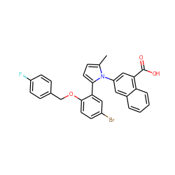 Cc1ccc(-c2cc(Br)ccc2OCc2ccc(F)cc2)n1-c1cc(C(=O)O)c2ccccc2c1 ZINC000028707741