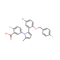 Cc1ccc(-c2cc(Br)ccc2OCc2ccc(F)cc2)n1-c1ccc(Cl)c(C(=O)O)c1 ZINC000028707636