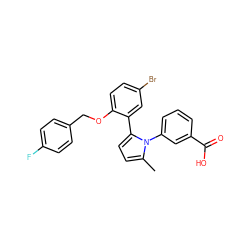 Cc1ccc(-c2cc(Br)ccc2OCc2ccc(F)cc2)n1-c1cccc(C(=O)O)c1 ZINC000040565369