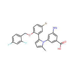 Cc1ccc(-c2cc(Br)ccc2OCc2ccc(F)cc2F)n1-c1cc(N)cc(C(=O)O)c1 ZINC000028819029