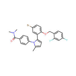 Cc1ccc(-c2cc(Br)ccc2OCc2ccc(F)cc2F)n1-c1ccc(C(=O)N(C)C)cc1 ZINC000028822628