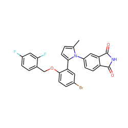 Cc1ccc(-c2cc(Br)ccc2OCc2ccc(F)cc2F)n1-c1ccc2c(c1)C(=O)NC2=O ZINC000028822676