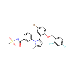 Cc1ccc(-c2cc(Br)ccc2OCc2ccc(F)cc2F)n1-c1cccc(C(=O)NS(C)(=O)=O)c1 ZINC000028822612