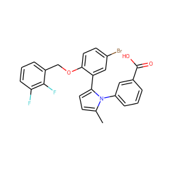 Cc1ccc(-c2cc(Br)ccc2OCc2cccc(F)c2F)n1-c1cccc(C(=O)O)c1 ZINC000040762554