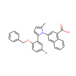 Cc1ccc(-c2cc(Br)ccc2OCc2ccccc2)n1-c1cc(C(=O)O)c2ccccc2c1 ZINC000028707725