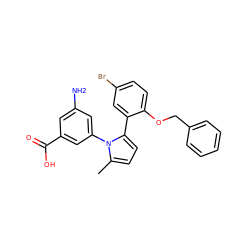 Cc1ccc(-c2cc(Br)ccc2OCc2ccccc2)n1-c1cc(N)cc(C(=O)O)c1 ZINC000028819027