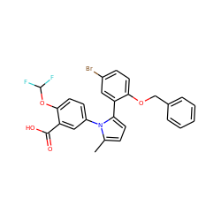 Cc1ccc(-c2cc(Br)ccc2OCc2ccccc2)n1-c1ccc(OC(F)F)c(C(=O)O)c1 ZINC000028707677