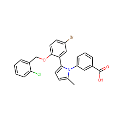 Cc1ccc(-c2cc(Br)ccc2OCc2ccccc2Cl)n1-c1cccc(C(=O)O)c1 ZINC000040763976