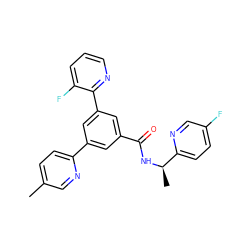 Cc1ccc(-c2cc(C(=O)N[C@H](C)c3ccc(F)cn3)cc(-c3ncccc3F)c2)nc1 ZINC000043204769