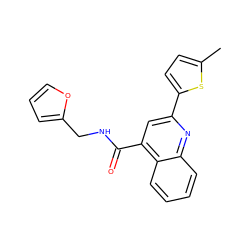 Cc1ccc(-c2cc(C(=O)NCc3ccco3)c3ccccc3n2)s1 ZINC000002748830