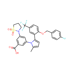 Cc1ccc(-c2cc(C(F)(F)F)ccc2OCc2ccc(F)cc2)n1-c1cc(C(=O)O)cc(N2CCCS2(=O)=O)c1 ZINC000028819056