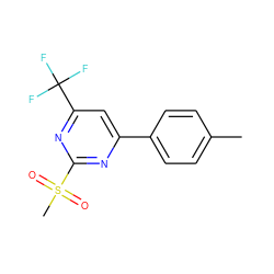 Cc1ccc(-c2cc(C(F)(F)F)nc(S(C)(=O)=O)n2)cc1 ZINC001772611925