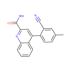 Cc1ccc(-c2cc(C(N)=O)nc3ccccc23)c(C#N)c1 ZINC000205662738