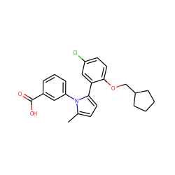 Cc1ccc(-c2cc(Cl)ccc2OCC2CCCC2)n1-c1cccc(C(=O)O)c1 ZINC000040763399