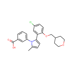 Cc1ccc(-c2cc(Cl)ccc2OCC2CCOCC2)n1-c1cccc(C(=O)O)c1 ZINC000040567087