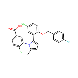 Cc1ccc(-c2cc(Cl)ccc2OCc2ccc(F)cc2)n1-c1cc(C(=O)O)ccc1Cl ZINC000028818970