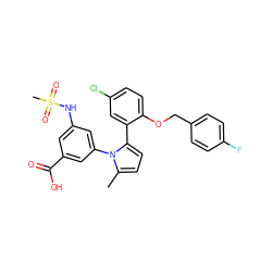 Cc1ccc(-c2cc(Cl)ccc2OCc2ccc(F)cc2)n1-c1cc(NS(C)(=O)=O)cc(C(=O)O)c1 ZINC000028819045