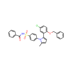 Cc1ccc(-c2cc(Cl)ccc2OCc2ccccc2)n1-c1ccc(S(=O)(=O)NC(=O)c2ccccc2)cc1 ZINC000028822617