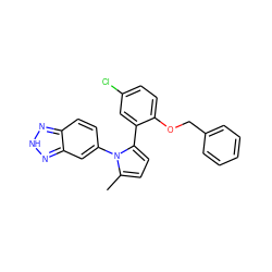 Cc1ccc(-c2cc(Cl)ccc2OCc2ccccc2)n1-c1ccc2n[nH]nc2c1 ZINC000028822659