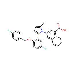 Cc1ccc(-c2cc(F)ccc2OCc2ccc(F)cc2)n1-c1cc(C(=O)O)c2ccccc2c1 ZINC000028707758