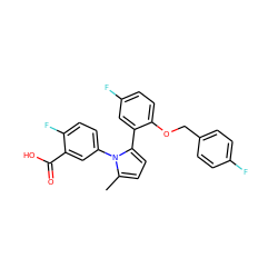 Cc1ccc(-c2cc(F)ccc2OCc2ccc(F)cc2)n1-c1ccc(F)c(C(=O)O)c1 ZINC000028707634