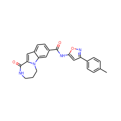 Cc1ccc(-c2cc(NC(=O)c3ccc4cc5n(c4c3)CCCNC5=O)on2)cc1 ZINC000147711109