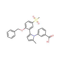 Cc1ccc(-c2cc(S(C)(=O)=O)ccc2OCc2ccccc2)n1-c1cccc(C(=O)O)c1 ZINC000040567106