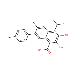 Cc1ccc(-c2cc3c(C(=O)O)c(O)c(O)c(C(C)C)c3cc2C)cc1 ZINC000653813141