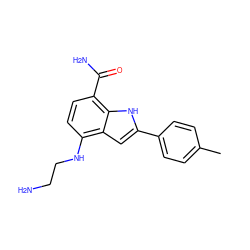 Cc1ccc(-c2cc3c(NCCN)ccc(C(N)=O)c3[nH]2)cc1 ZINC000063539181