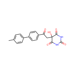 Cc1ccc(-c2ccc(C(=O)CC3(O)C(=O)NC(=O)NC3=O)cc2)cc1 ZINC000095579400