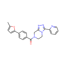 Cc1ccc(-c2ccc(C(=O)N3CCn4c(nnc4-c4ccccn4)C3)cc2)o1 ZINC000299866232