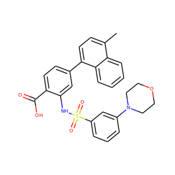 Cc1ccc(-c2ccc(C(=O)O)c(NS(=O)(=O)c3cccc(N4CCOCC4)c3)c2)c2ccccc12 ZINC000103238866