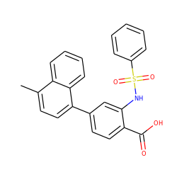 Cc1ccc(-c2ccc(C(=O)O)c(NS(=O)(=O)c3ccccc3)c2)c2ccccc12 ZINC000103239724