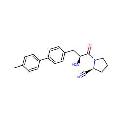 Cc1ccc(-c2ccc(C[C@H](N)C(=O)N3CCC[C@H]3C#N)cc2)cc1 ZINC000014947612