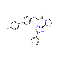 Cc1ccc(-c2ccc(CCC(=O)N3CCC[C@H]3c3ncc(-c4ccccc4)[nH]3)cc2)cc1 ZINC000064527572