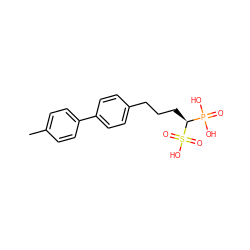 Cc1ccc(-c2ccc(CCC[C@@H](P(=O)(O)O)S(=O)(=O)O)cc2)cc1 ZINC000013746360