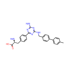 Cc1ccc(-c2ccc(CNc3nc(N)nc(-c4ccc(C[C@H](N)C(=O)O)cc4)n3)cc2)cc1 ZINC000045256057