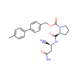 Cc1ccc(-c2ccc(COC(=O)N3CCC[C@H]3C(=O)N[C@H](C#N)CC(N)=O)cc2)cc1 ZINC000169348310