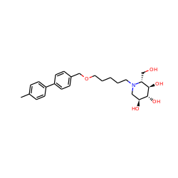 Cc1ccc(-c2ccc(COCCCCCN3C[C@H](O)[C@@H](O)[C@H](O)[C@H]3CO)cc2)cc1 ZINC000299826244