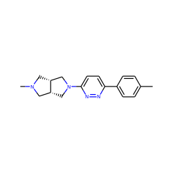 Cc1ccc(-c2ccc(N3C[C@@H]4CN(C)C[C@@H]4C3)nn2)cc1 ZINC000040974954