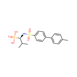 Cc1ccc(-c2ccc(S(=O)(=O)N[C@@H](C(C)C)P(=O)(O)O)cc2)cc1 ZINC000028642133