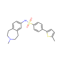 Cc1ccc(-c2ccc(S(=O)(=O)Nc3ccc4c(c3)CCN(C)CC4)cc2)s1 ZINC000028704215