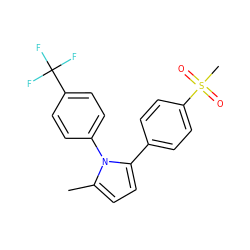 Cc1ccc(-c2ccc(S(C)(=O)=O)cc2)n1-c1ccc(C(F)(F)F)cc1 ZINC000003814552