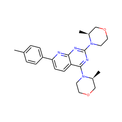 Cc1ccc(-c2ccc3c(N4CCOC[C@@H]4C)nc(N4CCOC[C@@H]4C)nc3n2)cc1 ZINC000146753198