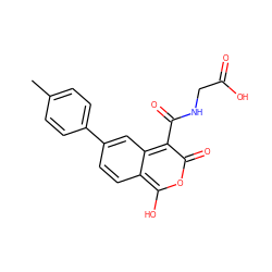 Cc1ccc(-c2ccc3c(O)oc(=O)c(C(=O)NCC(=O)O)c3c2)cc1 ZINC000114871749