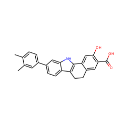 Cc1ccc(-c2ccc3c4c([nH]c3c2)-c2cc(O)c(C(=O)O)cc2CC4)cc1C ZINC000034893962