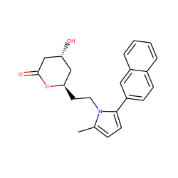 Cc1ccc(-c2ccc3ccccc3c2)n1CC[C@@H]1C[C@@H](O)CC(=O)O1 ZINC000026834167